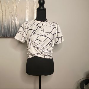 Patterned Crop Twist Top